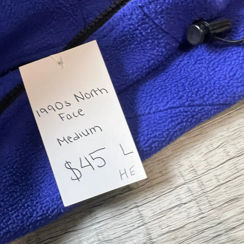 The North Face Fleece Hoodie Unisex M Blue Vintage Full Zip Made In USA Gorpcore